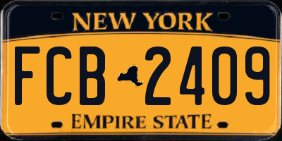 NY license plate FCB2409