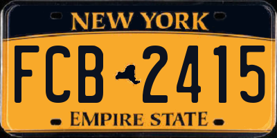 NY license plate FCB2415