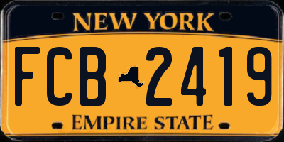 NY license plate FCB2419