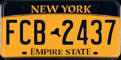 NY license plate FCB2437