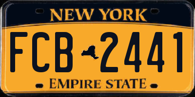 NY license plate FCB2441