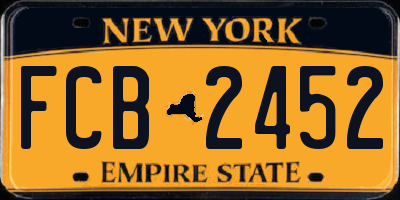 NY license plate FCB2452