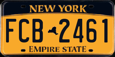 NY license plate FCB2461