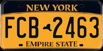 NY license plate FCB2463