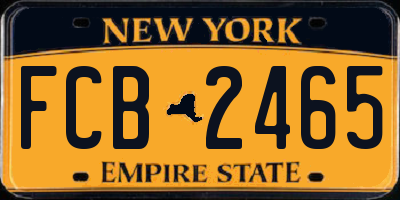 NY license plate FCB2465