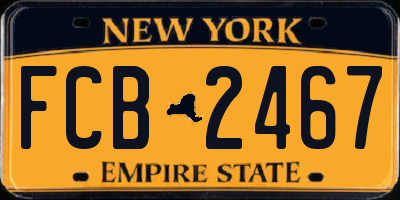 NY license plate FCB2467
