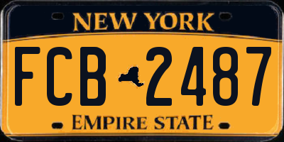 NY license plate FCB2487