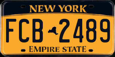NY license plate FCB2489