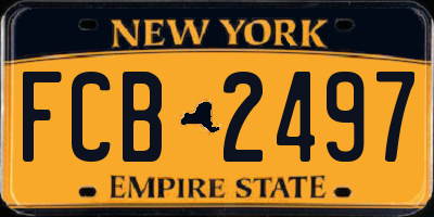 NY license plate FCB2497