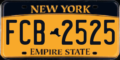 NY license plate FCB2525