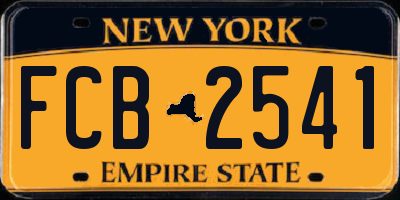 NY license plate FCB2541