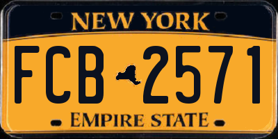 NY license plate FCB2571