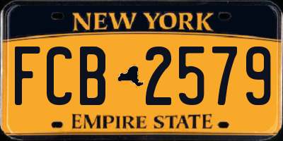 NY license plate FCB2579