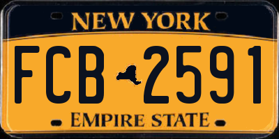 NY license plate FCB2591