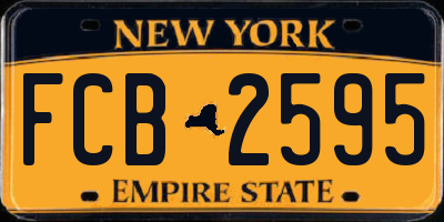 NY license plate FCB2595