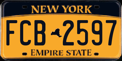 NY license plate FCB2597