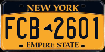NY license plate FCB2601