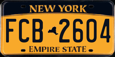NY license plate FCB2604