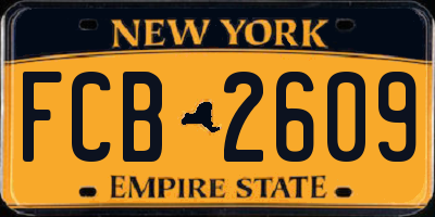 NY license plate FCB2609