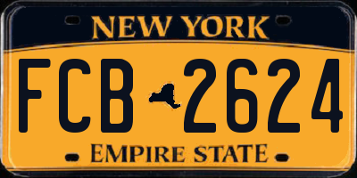 NY license plate FCB2624