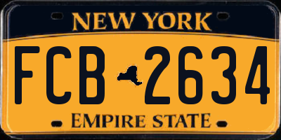 NY license plate FCB2634