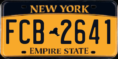 NY license plate FCB2641