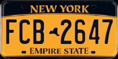 NY license plate FCB2647