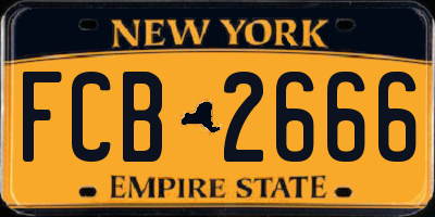 NY license plate FCB2666