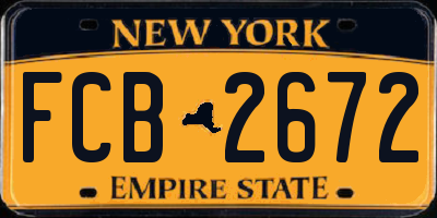 NY license plate FCB2672