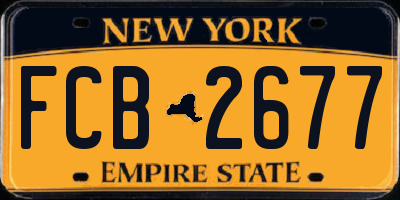 NY license plate FCB2677