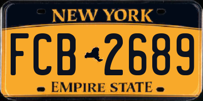 NY license plate FCB2689
