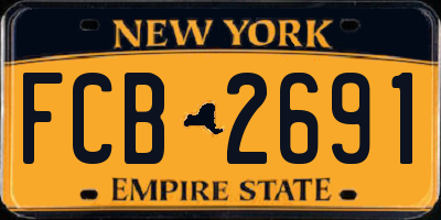 NY license plate FCB2691