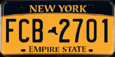 NY license plate FCB2701