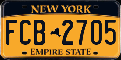 NY license plate FCB2705