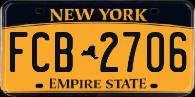NY license plate FCB2706