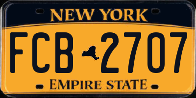 NY license plate FCB2707