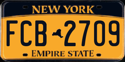 NY license plate FCB2709