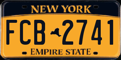 NY license plate FCB2741