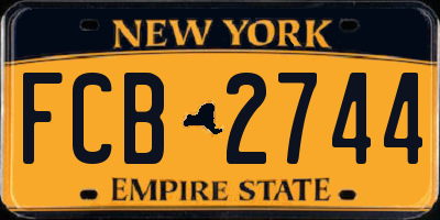 NY license plate FCB2744