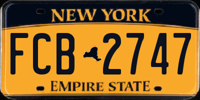 NY license plate FCB2747