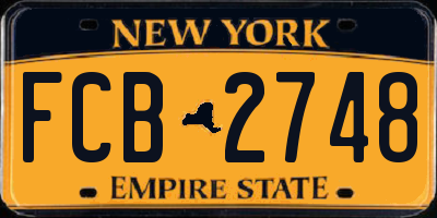 NY license plate FCB2748