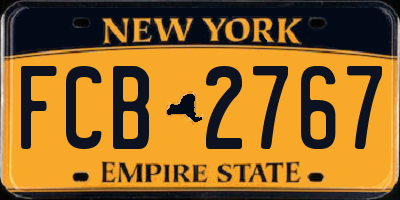 NY license plate FCB2767