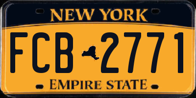 NY license plate FCB2771