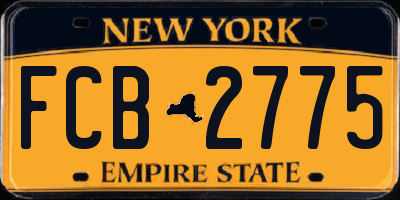 NY license plate FCB2775