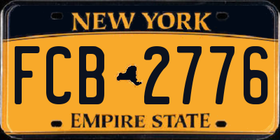 NY license plate FCB2776