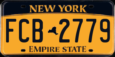 NY license plate FCB2779