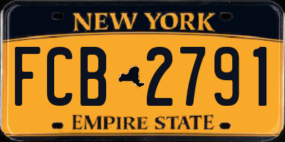 NY license plate FCB2791
