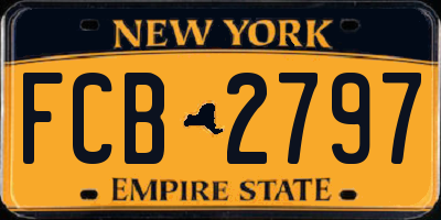 NY license plate FCB2797