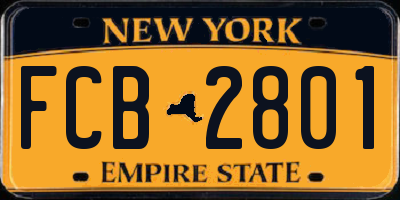 NY license plate FCB2801