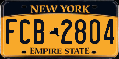 NY license plate FCB2804